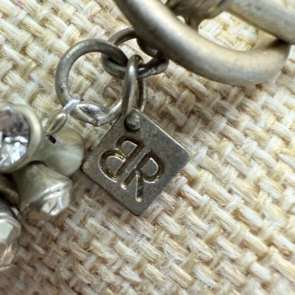 Banana Republic Rhinestone & Antiqued Gold-Tone Toggle Bracelet - 7.5" Wrist - Picture 3 of 9